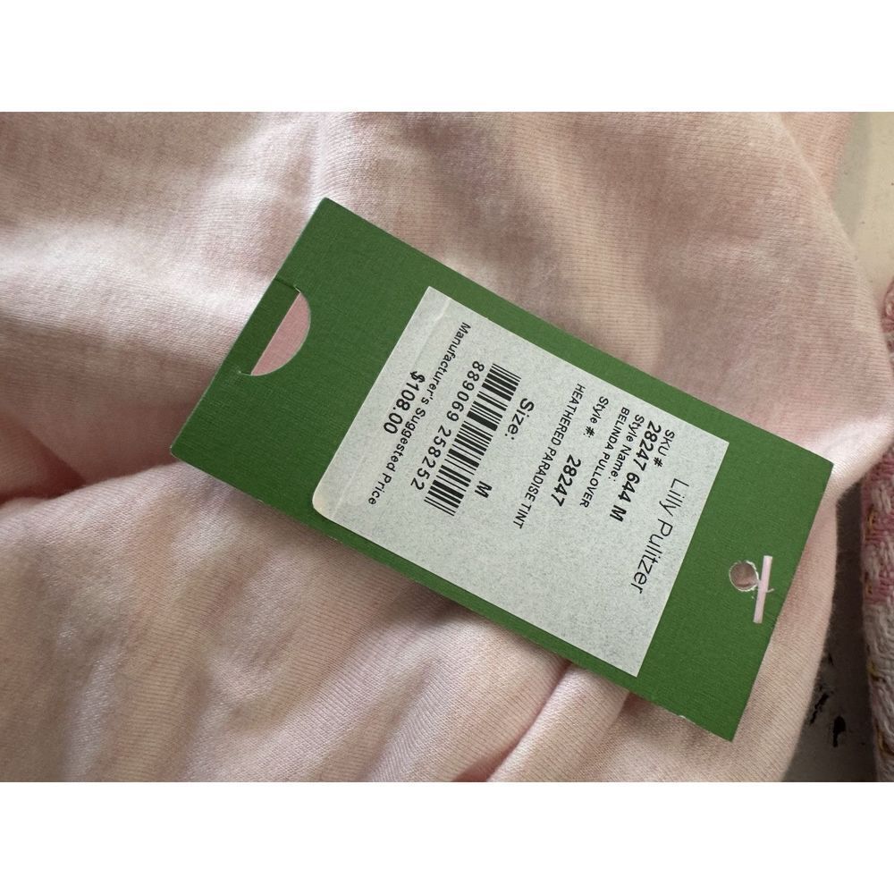 Lilly Pulitzer Off The Shoulder Heather Pink Cowl Neck Long Sleeve Shirt Med NWT - Picture 6 of 6